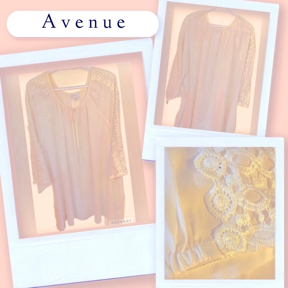 Avenue Top, Lace Detail, Sz 4X, 30/32W, Soft girl, Coquette, Neutral​, NWOT - Picture 12 of 12
